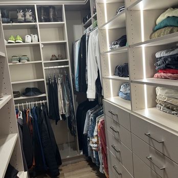 Classy Closets - This is my husband's side of the closet. - Interior Design Near Me - San Marcos, California