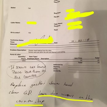 BLVD Moving - Instead of screwing in all the screws to my Ikea tables, they put two down my sink's garbage disposal. Here is the apt. maintenance request. - Movers Near Me - Chatsworth, California BLVD Moving - Instead of screwing in all the screws to my Ikea tables, they put two down my sink's garbage disposal. Here is the apt. maintenance request. - Movers Near Me - Chatsworth, California