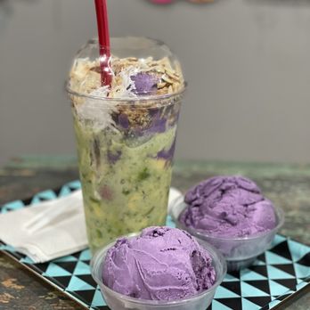Frechuss - Dur.avo.ube and ube ice cream scoops - Desserts Near Me - Garden Grove, California Frechuss - Dur.avo.ube and ube ice cream scoops - Desserts Near Me - Garden Grove, California