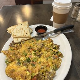 #4 omelette and black coffee.