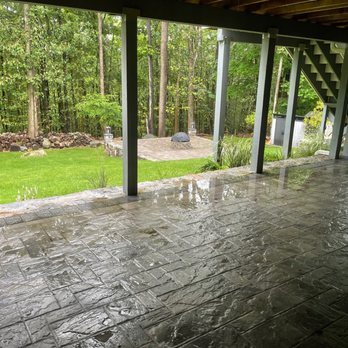 Rosendo Mason & Contracting - Retaining water whenever it rains when he did patio was not pitched properly. - Masonry/Concrete Near Me Rosendo Mason & Contracting - Retaining water whenever it rains when he did patio was not pitched properly. - Masonry/Concrete Near Me