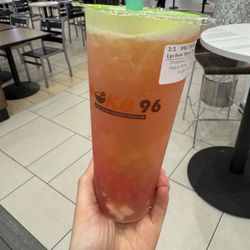 Poke 96 - Lychee rose boba with peach popping boba and strawberry jellies