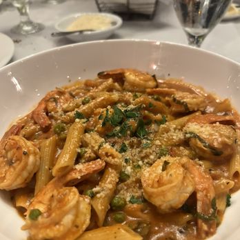 Trattoria Romana Johnston - Penne with pink asparagus & peas with grilled shrimp - Italian Near Me - Johnston, Rhode Island Trattoria Romana Johnston - Penne with pink asparagus & peas with grilled shrimp - Italian Near Me - Johnston, Rhode Island