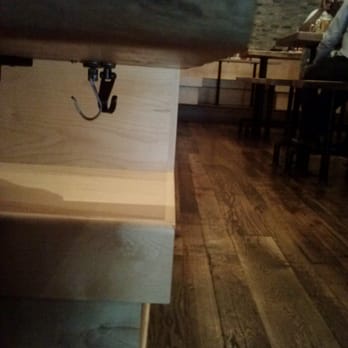 RAMEN-SAN - Purse hooks under all of the tables! - Ramen Near Me - Chicago, Illinois RAMEN-SAN - Purse hooks under all of the tables! - Ramen Near Me - Chicago, Illinois