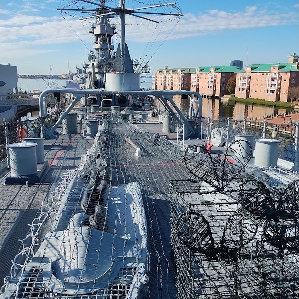 Nauticus - looks to be holiday lights/Christmas lights on the USS Wisconsin museum ship in Norfolk Virginia - Museums Near Me - Norfolk, Virginia Nauticus - looks to be holiday lights/Christmas lights on the USS Wisconsin museum ship in Norfolk Virginia - Museums Near Me - Norfolk, Virginia