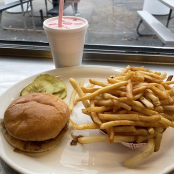 Hunter House Hamburgers - Double cheeseburger, fries, and strawberry shake - Burgers Near Me - Birmingham, Michigan Hunter House Hamburgers - Double cheeseburger, fries, and strawberry shake - Burgers Near Me - Birmingham, Michigan