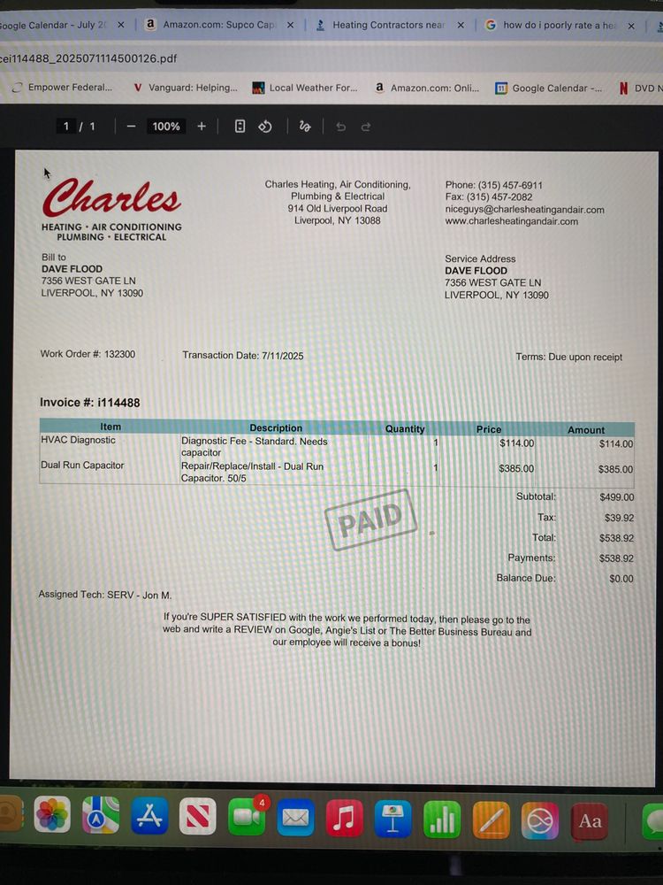 Slide of Charles Heating, Air Conditioning, Plumbing & Electrical