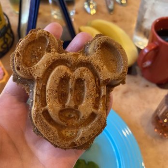 Goofy's Kitchen - Mickey waffles.....crispy outside and soft on the inside.  Classic. - American Near Me - Anaheim, California