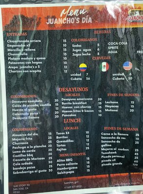 Menu photo 2 Juancho’s Grill & Bar San Jose, CA Menu photo 2 Juancho’s Grill & Bar San Jose, CA