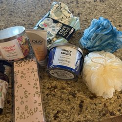 Katy Flowers - I'll keep the bath loofahs. Candles are weak. Seems like they raided the clearance section of the drug store.