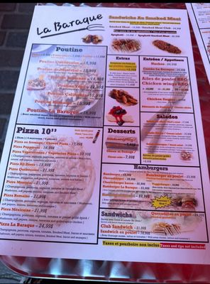 Menu photo 1 La Baraque du Vieux St-Vincent Montreal, QC