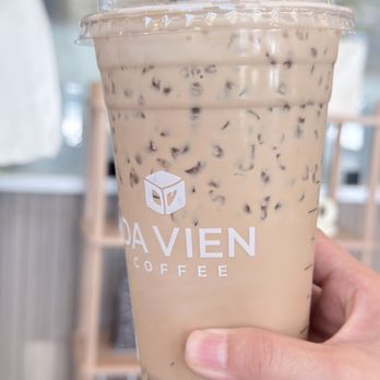 Da Vien Coffee - Full large cup Marble with brown boba in-house sweet milk, a blend of condensed and whole milk, with a light amount of Vietnamese Coffee - Coffee & Tea Near Me - Milpitas, California