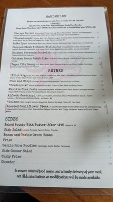 Menu photo 1 The Garage Ocean Shores, WA Menu photo 1 The Garage Ocean Shores, WA