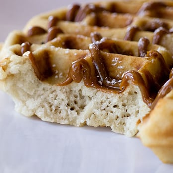 iJAVA Cafe - Dulce de Leche waffle. It's like a huge crumpet. - Cafes Near Me - San Jose, California iJAVA Cafe - Dulce de Leche waffle. It's like a huge crumpet. - Cafes Near Me - San Jose, California