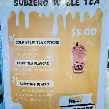Sub Zero Nitrogen Ice Cream - August 2025 menu of bubble teas - Ice Cream & Frozen Yogurt Near Me - Pittsburgh, Pennsylvania