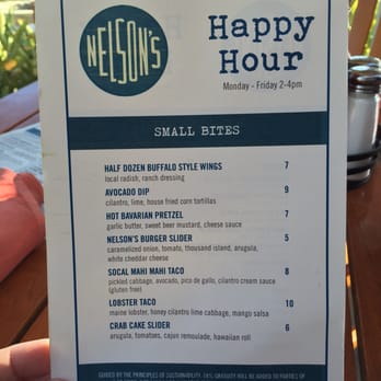 Nelson's - Happy Hour menu part 2 - Seafood Near Me - Rancho Palos Verdes, California