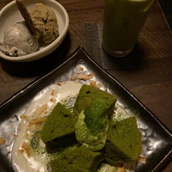 Cha-An - Matcha Chiffon Cake, Ice Cream Duo (black sesame and hojicha), and a Deluxe Matcha Latte! - Japanese Near Me - New York, New York
