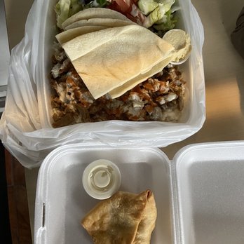 Donair Delight - a meal in a styrofoam container - Middle Eastern Near Me - Burnaby, British Columbia