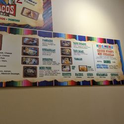Menu on wall
