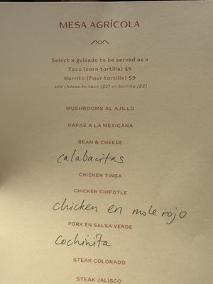 Menu photo 5 Mesa Agricola Escondido, CA