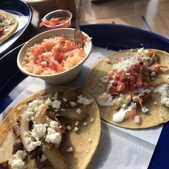 Chilango Fresh Mexican - Chicken Tinga taco, Flank Steak Taco, side of rice, best homemade salsas - Mexican Near Me - Loveland, Ohio Chilango Fresh Mexican - Chicken Tinga taco, Flank Steak Taco, side of rice, best homemade salsas - Mexican Near Me - Loveland, Ohio