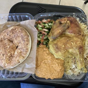 Jerusalem Chicken - Lemon and Garlic Chicken Plate with spicy hummus and taboula salad. - Mediterranean Near Me - Los Angeles, California Jerusalem Chicken - Lemon and Garlic Chicken Plate with spicy hummus and taboula salad. - Mediterranean Near Me - Los Angeles, California