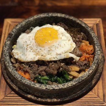 Burning Rice - Hot stone bowl with bulgogi & all the toppings. - Korean Near Me - Frisco, Texas Burning Rice - Hot stone bowl with bulgogi & all the toppings. - Korean Near Me - Frisco, Texas