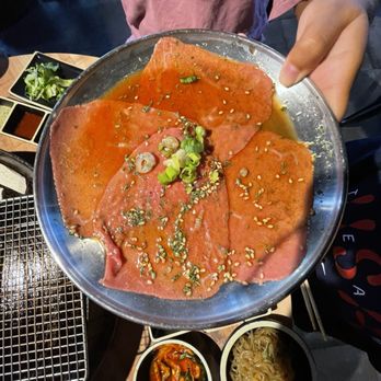 Pigya - Beef carpaccio in teriyaki like sauce - Korean Near Me - Los Angeles, California Pigya - Beef carpaccio in teriyaki like sauce - Korean Near Me - Los Angeles, California