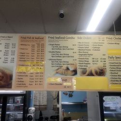 S & S Seafood - Menu above register