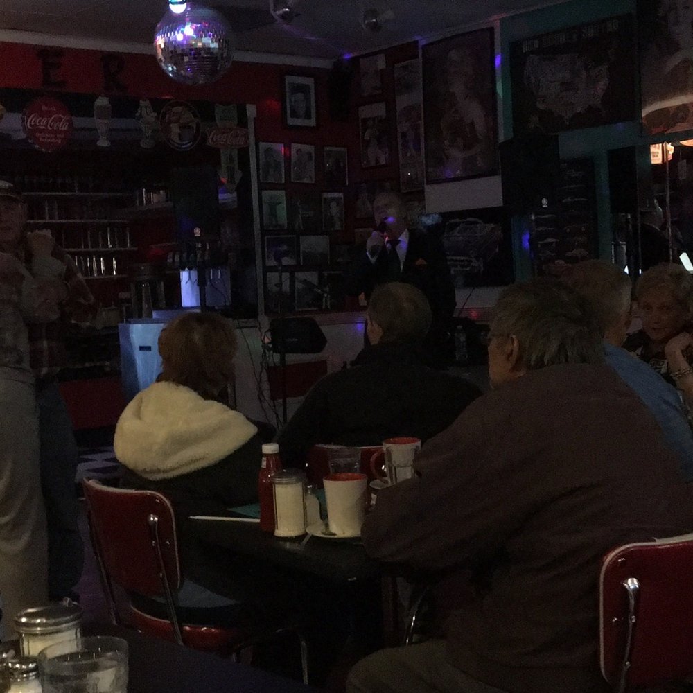 Famous 50's Diner - People dancing to a Frank Sinatra impersonator singing - Diners Near Me - Bridgeport, Connecticut