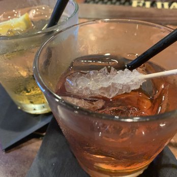 The Whiskey - Natalie's Peaches (left) and Old Fashioned (right) - American Near Me - Orlando, Florida The Whiskey - Natalie's Peaches (left) and Old Fashioned (right) - American Near Me - Orlando, Florida