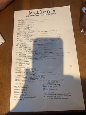 Menu photo 7 Killen's Houston, TX