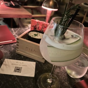 MILA Restaurant - Mila - Gin and Tonic drink - Mediterranean Near Me - Miami Beach, Florida MILA Restaurant - Mila - Gin and Tonic drink - Mediterranean Near Me - Miami Beach, Florida