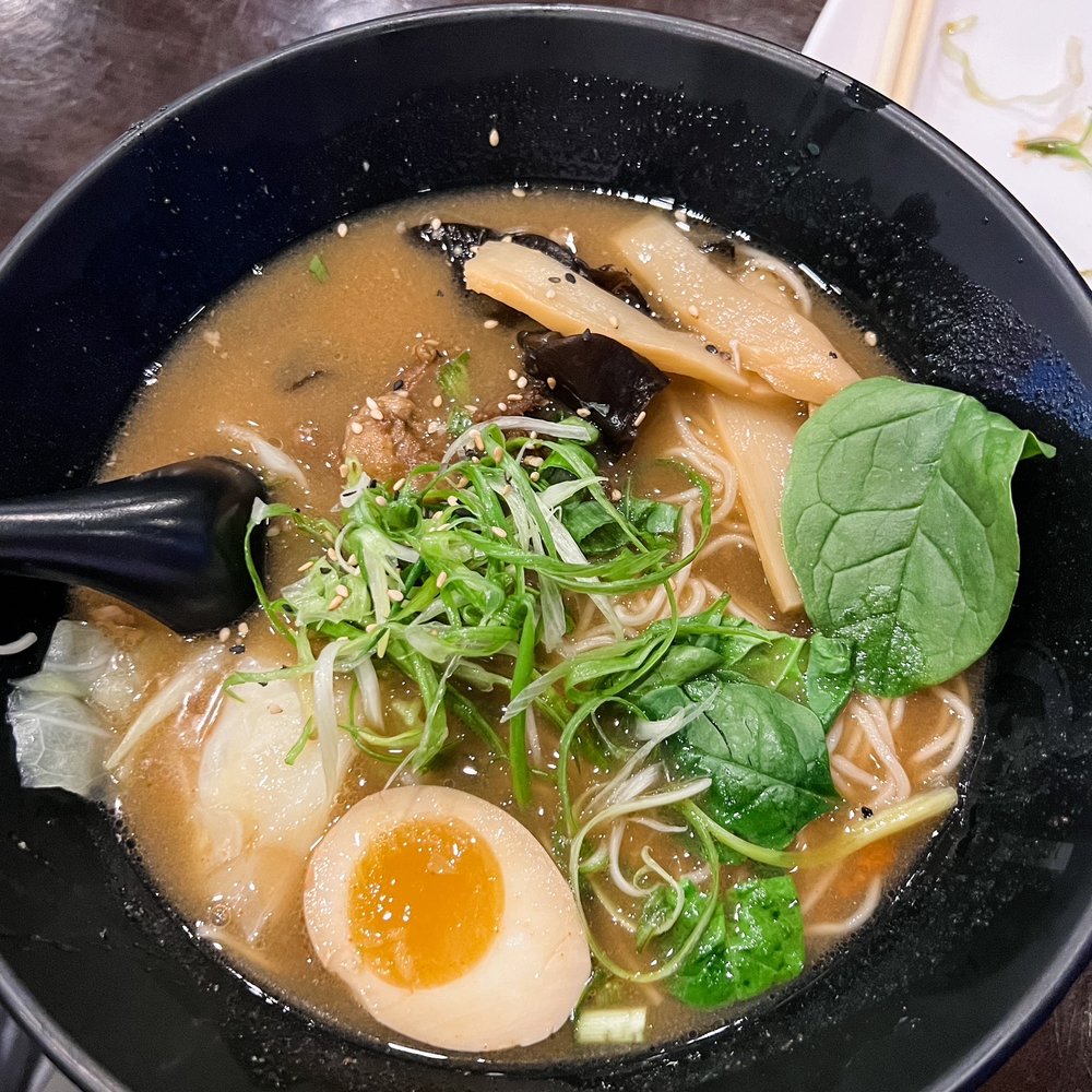 Sam Ramen - Beef ramen - you can't see them in this pic but nestled in that yummy beef broth were MASSIVE pieces of marinated beef. - Ramen Near Me - Conroe, Texas