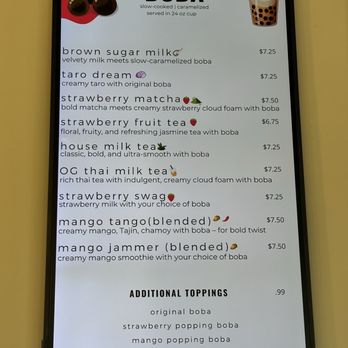 Supri - Boba menu - Bubble Tea Near Me - Fresno, California