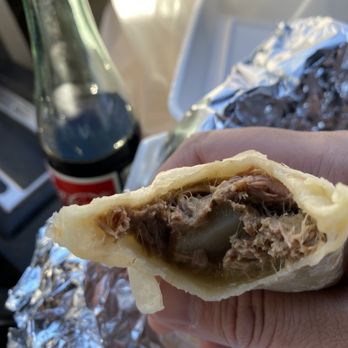 Burritos La Palma - Deshebrada - shredded beef with green chile and potato - Mexican Near Me - El Monte, California Burritos La Palma - Deshebrada - shredded beef with green chile and potato - Mexican Near Me - El Monte, California