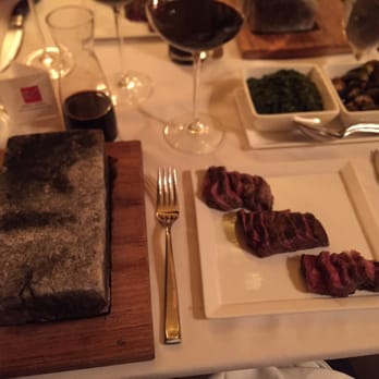 Stage Left Steak - Three way Wagyu, served with hot salt brick - American Near Me - New Brunswick, New Jersey Stage Left Steak - Three way Wagyu, served with hot salt brick - American Near Me - New Brunswick, New Jersey