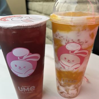 Ume Tea - 3U Grape Green Tea with Tea Jelly 3U Mango Pomelo Sago Both are great - Coffee & Tea Near Me - Cupertino, California