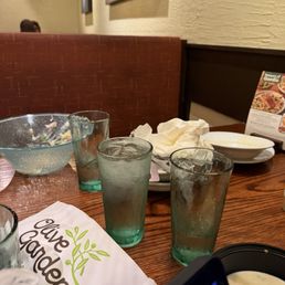 How our table was and this is just after we tried to get everything out the way