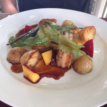 Harvest - The yummiest Pork with crackling, potatoes & nectarines. - Cafes Near Me - Newrybar, NSW Harvest - The yummiest Pork with crackling, potatoes & nectarines. - Cafes Near Me - Newrybar, NSW