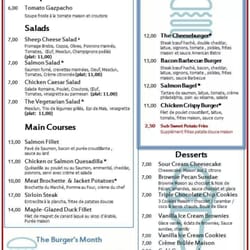American Bistro - Carte du restaurant