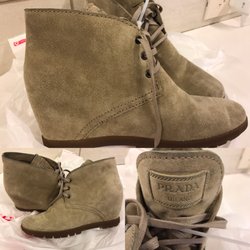 Last Chance - Prada wedge booties for $100 (retail $670)