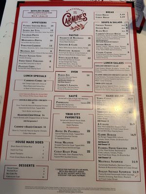 Menu photo 7 Carmine's Restaurant and Bar Tampa, FL Menu photo 7 Carmine's Restaurant and Bar Tampa, FL