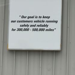 Bayshore Tire & Service Center - This is what was impressive. A big sign posted outside. My Sister-in-Law is a return customer and has been very satisfied with the service.