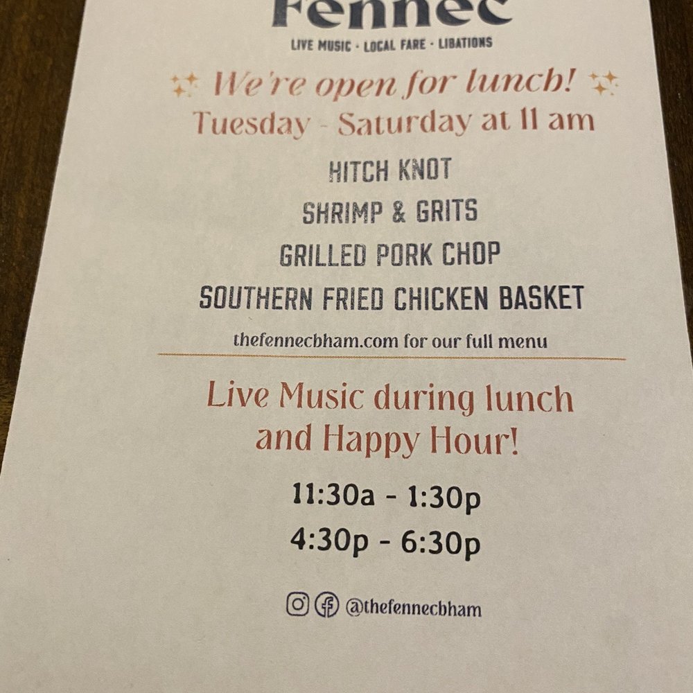 The Fennec - Lunch and happy hour info - Venues & Event Spaces Near Me - Birmingham, Alabama The Fennec - Lunch and happy hour info - Venues & Event Spaces Near Me - Birmingham, Alabama