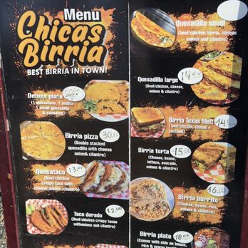 Chicas Birria - Their menu onsite has cheaper pricing than what you pick from their app so it seems. - Food Trucks Near Me - Doraville, Georgia