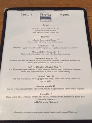 Menu photo 2 Firefly Restaurant Manchester Center, VT Menu photo 2 Firefly Restaurant Manchester Center, VT