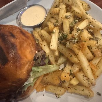 Guildhall - Chicken sandwich grilled.  Good and I would order again. Garlic fries good but extra charge .,,, decent deal - Gastropubs Near Me - Whittier, California