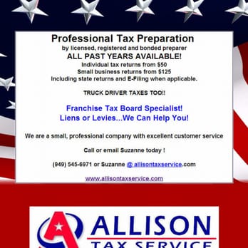 Allison Tax Service - Tax Services Near Me - Corona, California Allison Tax Service - Tax Services Near Me - Corona, California