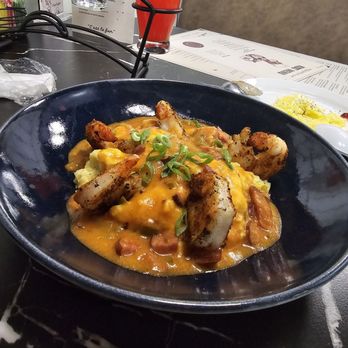 Eggspectation - Charlotte - Shrimp and grits, comes with egg prepared how you like. - Breakfast & Brunch Near Me - Charlotte, North Carolina Eggspectation - Charlotte - Shrimp and grits, comes with egg prepared how you like. - Breakfast & Brunch Near Me - Charlotte, North Carolina